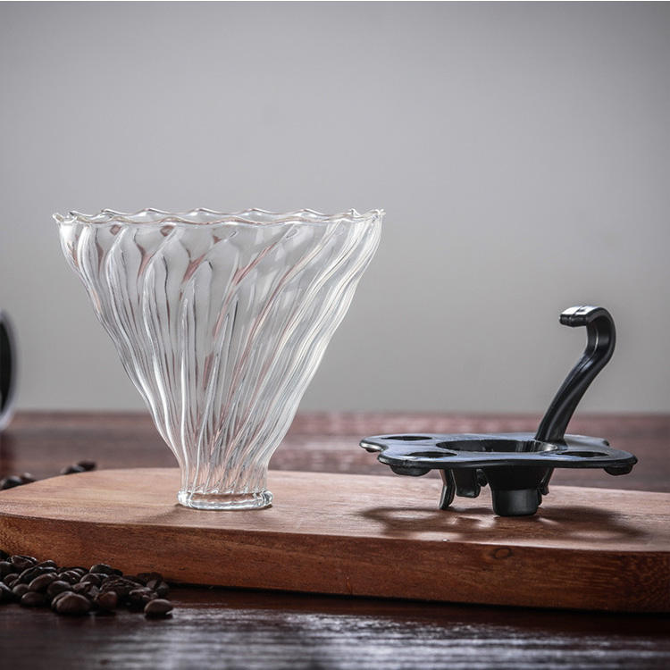 حار بيع القهوة المنقط V60 فلتر القهوة الزجاجي المقاوم للحرارة لفنجان تخمير القهوة باريستا 2-4Cups