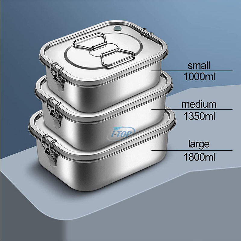 الجملة الكبار والأطفال مانعة للتسرب الغداء بينتو مربع الغذاء تخزين الحاويات 304 الفولاذ المقاوم للصدأ مربع الغداء مع غطاء