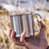 carabiner mug بالجملة مزدوج الجدار الفولاذ المقاوم للصدأ فنجان القهوة التخييم البهلوانات مع Carabiner Mug