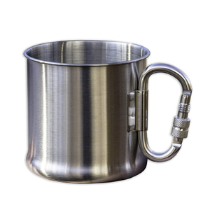 carabiner mug بالجملة مزدوج الجدار الفولاذ المقاوم للصدأ فنجان القهوة التخييم البهلوانات مع Carabiner Mug