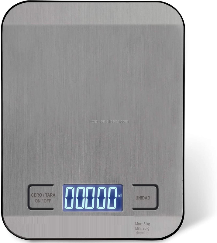 مقياس قهوة رقمي مع مؤقت CestMall 3 كجم / 0.1 جرام شاشة خفية LED عالية USB قابلة لإعادة الشحن لوحة معدنية مقياس مطبخ
