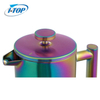 Rainbowl Painting French Press آمن للغسل في غسالة الأطباق بجدار مزدوج من الفولاذ المقاوم للصدأ للقهوة الفرنسية