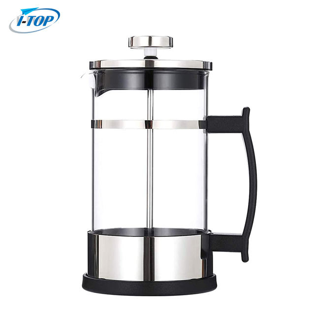I-TOP GFP13 عينة مجانية 600 مل 800 مل 1000 مل سعر منخفض دروبشيبينغ صانع القهوة Cafetiere المقاوم للصدأ الزجاج القهوة الفرنسية الصحافة