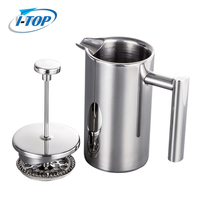 صانع القهوة Cafetera Prensa Francesa بجدار مزدوج معزول من الفولاذ المقاوم للصدأ Cafetiere بالضغط على الفلتر الفرنسي