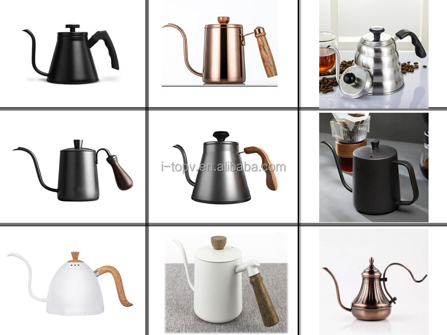 ترقية 600 مل من الفولاذ المقاوم للصدأ باريستا صب فوق القهوة غلاية إبريق الشاي مع Gooseneck Espresso صانع القهوة