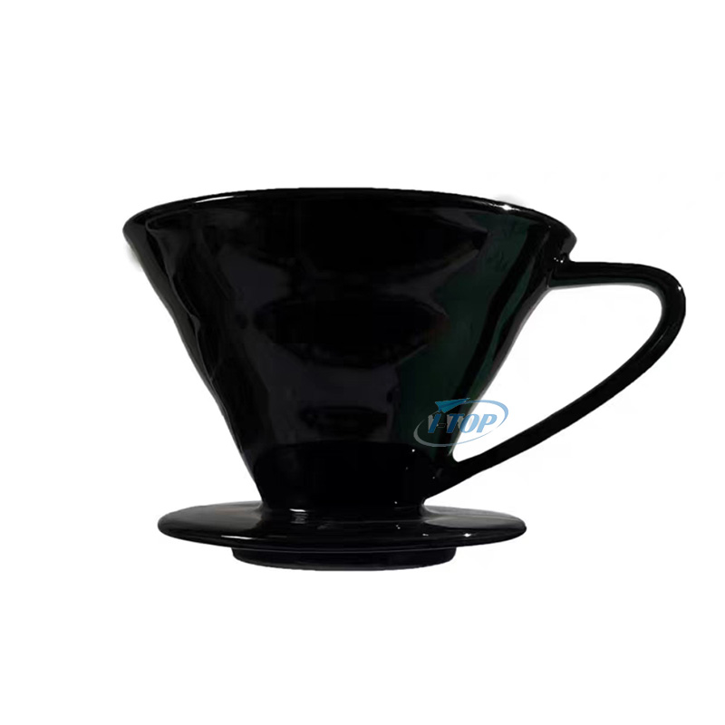 مخصص متعدد الألوان تنقش الخزف V60 فلتر القهوة السيراميك يصب على آلة تقطير القهوة