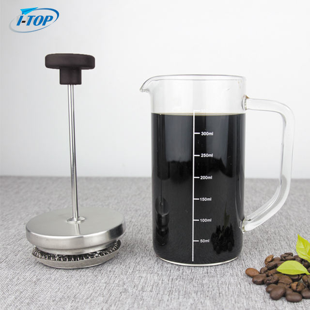 I-TOP GFP11 Amazon Hot Sale Black 350ml Mini Portable French Press صانع القهوة صانع الشاي مع غطاء