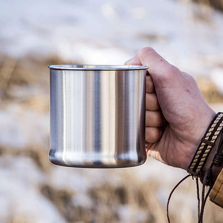 carabiner mug بالجملة مزدوج الجدار الفولاذ المقاوم للصدأ فنجان القهوة التخييم البهلوانات مع Carabiner Mug