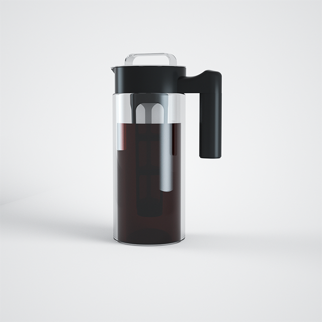 صديقة للبيئة خالية من BPA بالجملة 1300 مللي البورسليكات الزجاج الشفاف المشروب البارد صانع القهوة المثلجة مع التحلل القابل للإزالة