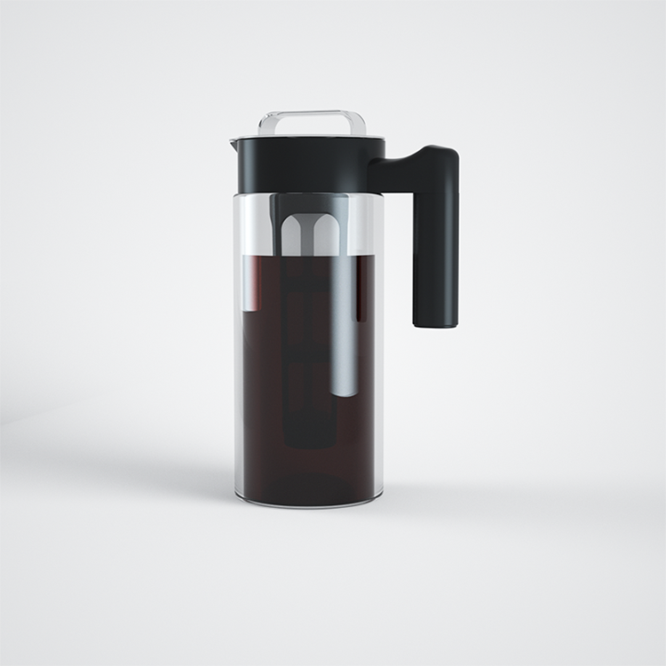صديقة للبيئة خالية من BPA بالجملة 1300 مللي البورسليكات الزجاج الشفاف المشروب البارد صانع القهوة المثلجة مع التحلل القابل للإزالة