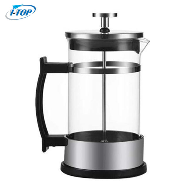 I-TOP GFP13 عينة مجانية 600 مل 800 مل 1000 مل سعر منخفض دروبشيبينغ صانع القهوة Cafetiere المقاوم للصدأ الزجاج القهوة الفرنسية الصحافة