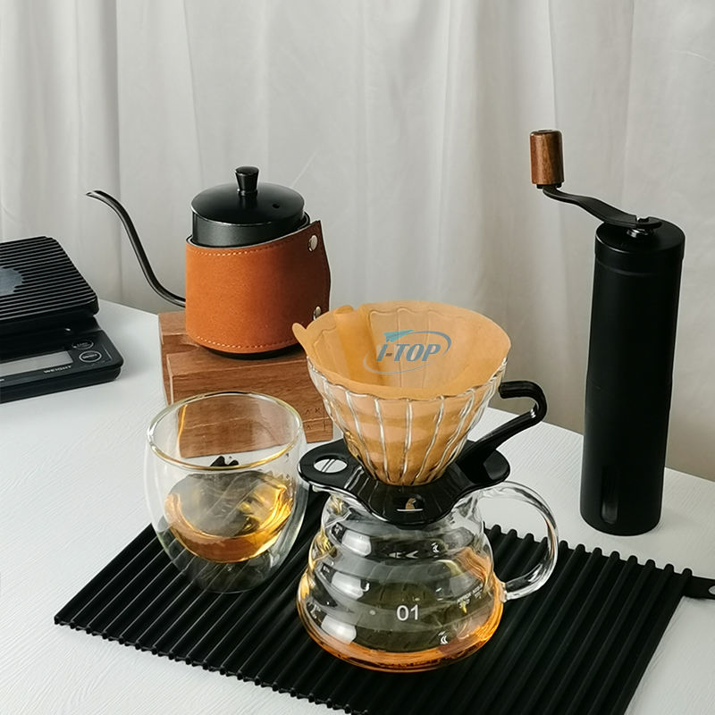 9-in-1 Coffee Kit V60 Coffee Set مجموعة ملحقات القهوة المحمولة مع حقيبة محمولة بسحاب