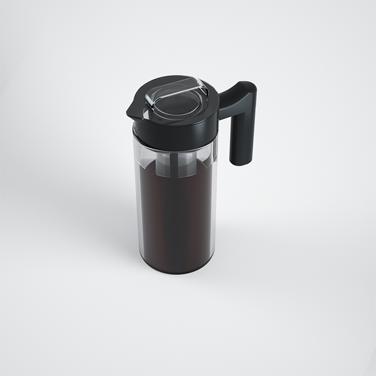 صديقة للبيئة خالية من BPA بالجملة 1300 مللي البورسليكات الزجاج الشفاف المشروب البارد صانع القهوة المثلجة مع التحلل القابل للإزالة