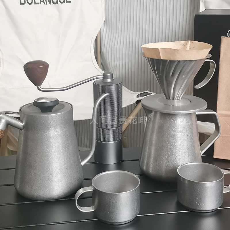 طقم قهوة V60 من السيراميك مطحنة القهوة المنقط غلاية حقيبة سفر طقم هدايا أدوات باريستا طقم هدايا قهوة اسبريسو