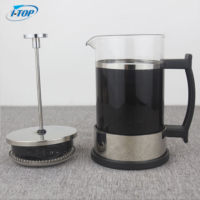 I-TOP GFP13 عينة مجانية 600 مل 800 مل 1000 مل سعر منخفض دروبشيبينغ صانع القهوة Cafetiere المقاوم للصدأ الزجاج القهوة الفرنسية الصحافة