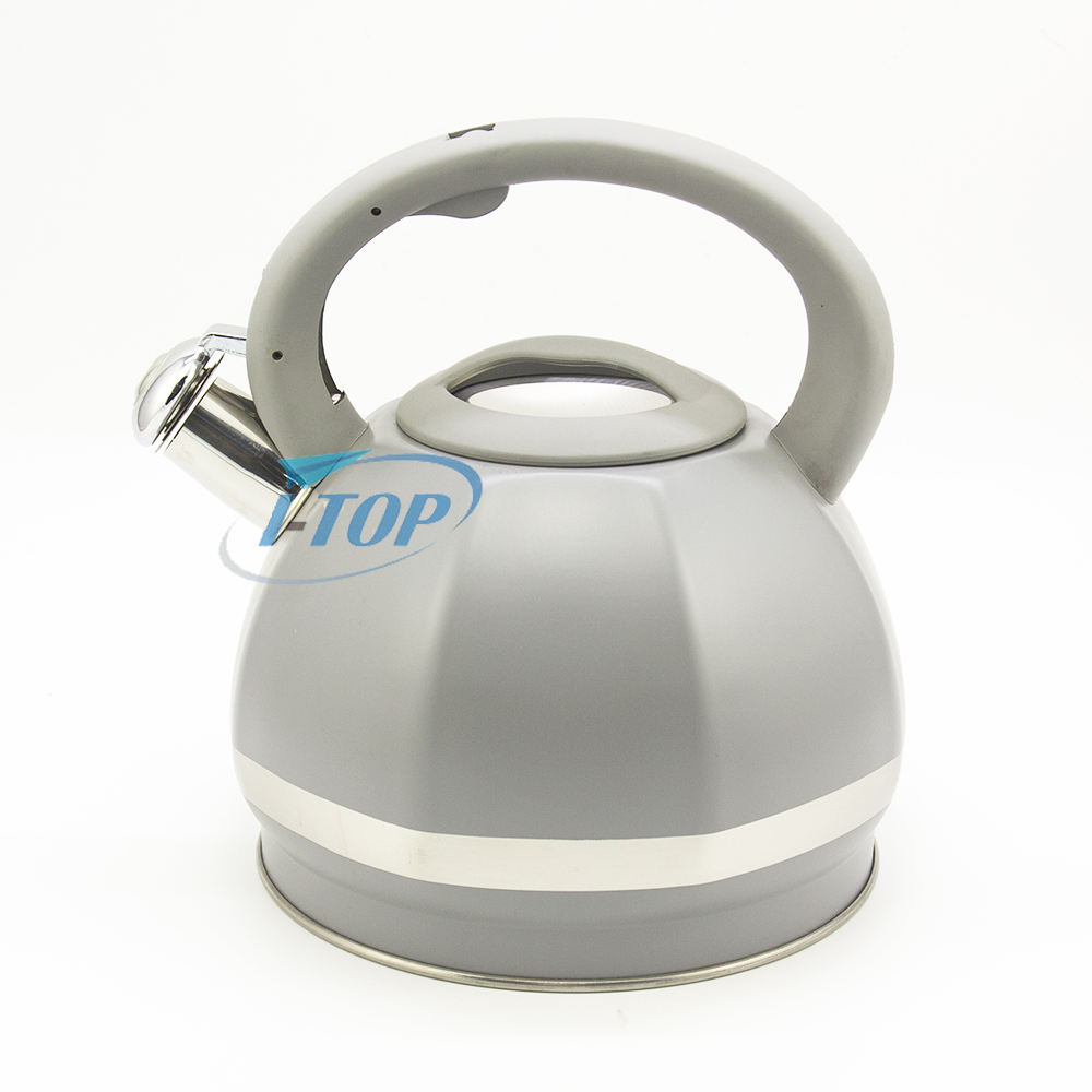 IT-CP1014 حار بيع اللون الفضي الطلاء الفولاذ المقاوم للصدأ صفير غلاية الشاي