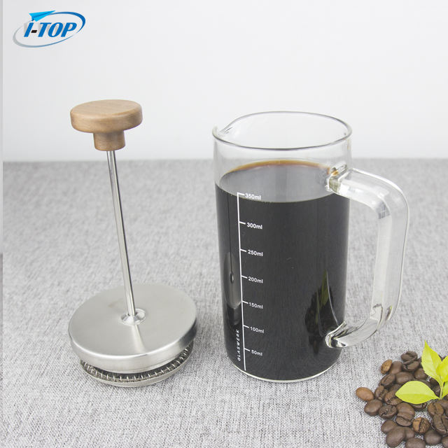 I-TOP GFP11 Amazon Hot Sale Black 350ml Mini Portable French Press صانع القهوة صانع الشاي مع غطاء