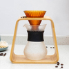 حامل منقط قهوة من خشب البامبو مزدوج يسكب فوق حامل القهوة PourOver حامل التنقيط