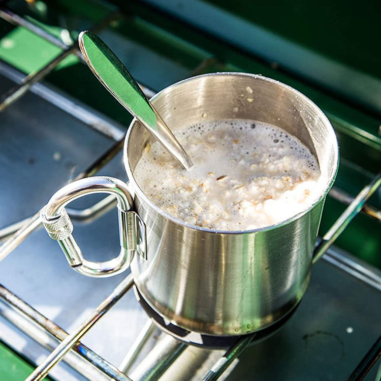 carabiner mug بالجملة مزدوج الجدار الفولاذ المقاوم للصدأ فنجان القهوة التخييم البهلوانات مع Carabiner Mug